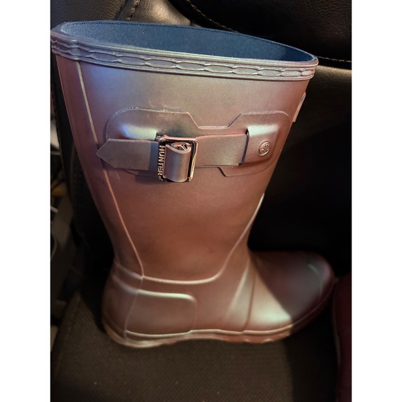 Hunter Boots Womens Size 8 Mid Height Nebula Iridescent Rain Boots - Picture 3 of 10